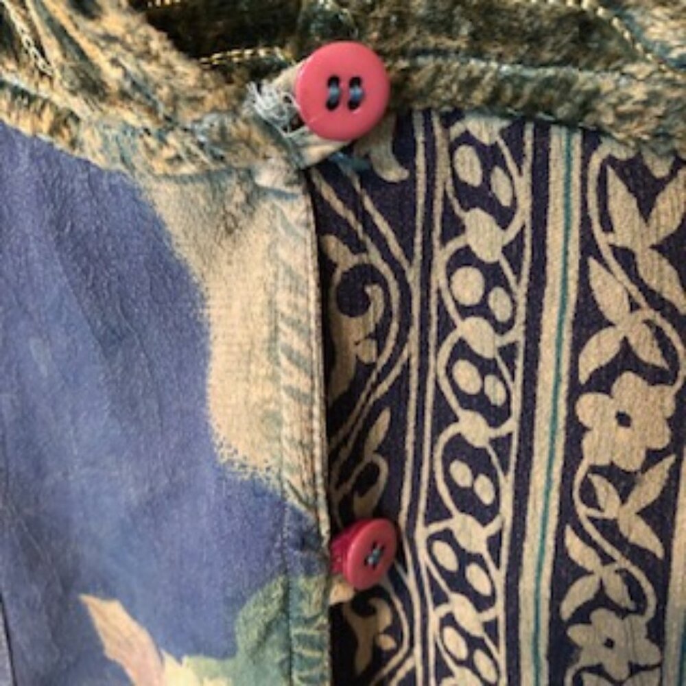 Tienda Ho Wrap Kimono Button Closure Multi Pattern Embroidery Wearable Art XL - Picture 6 of 8